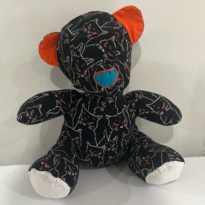 Black Cat Patterned Teddy Bear-glow in the dark!!!
